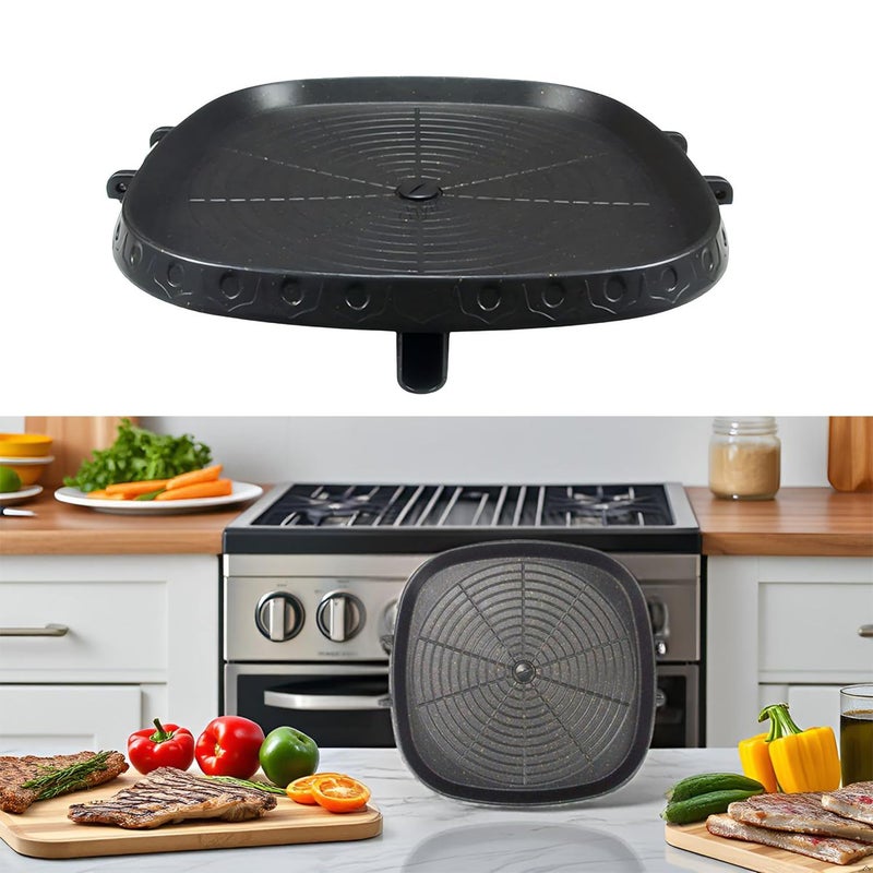 CHYIR Korean Style Square Grill Pan with Maifan Coated Surface,Non-stick Smokeless Barbecue Stovetop Plate for Indoor Outdoor BBQ - Image 2